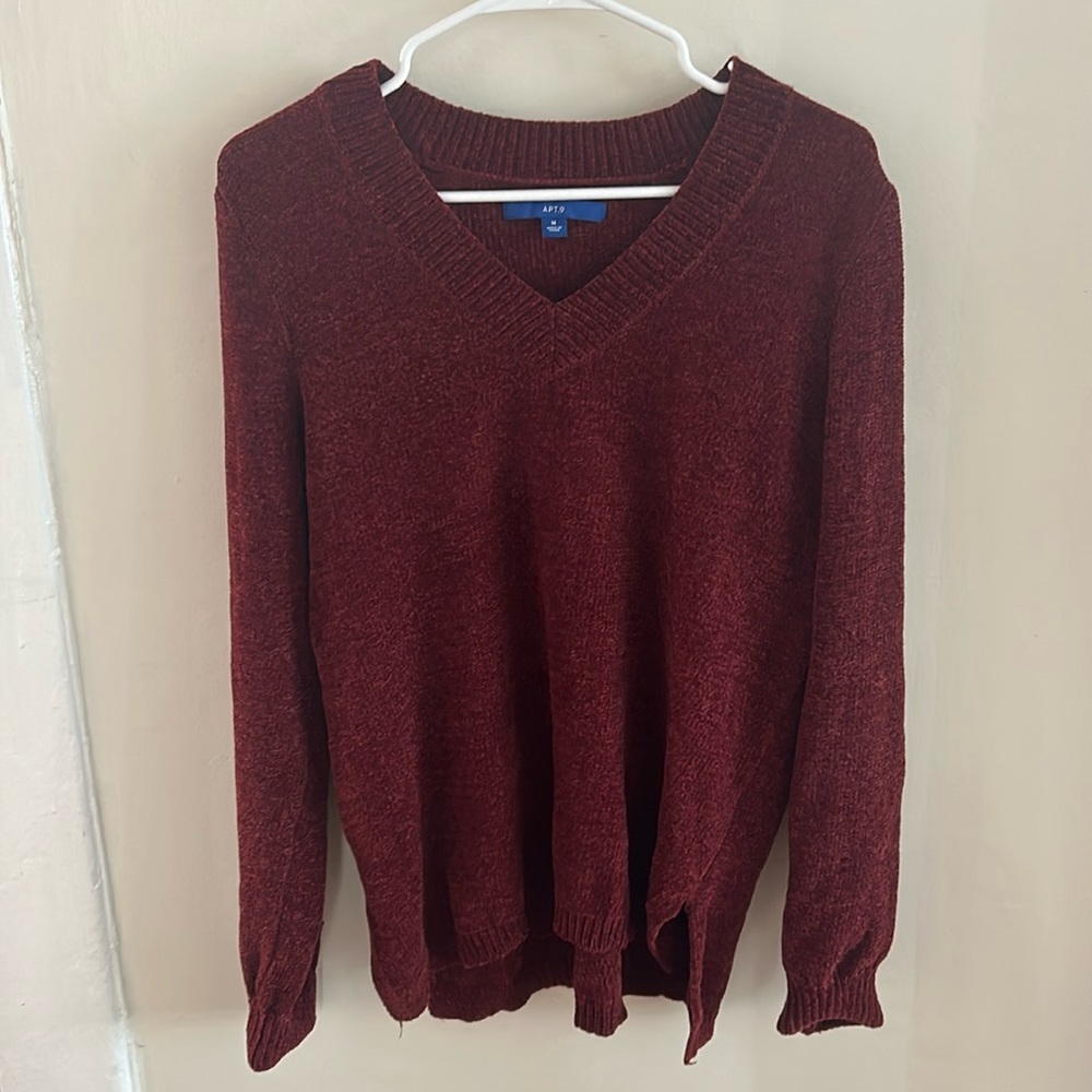 Red chenille sweater